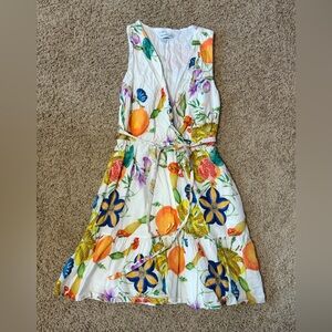 White Floral Fruit Sundress